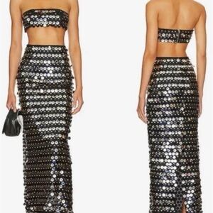 Lovers + Friends Black Sequin Maxi Skirt